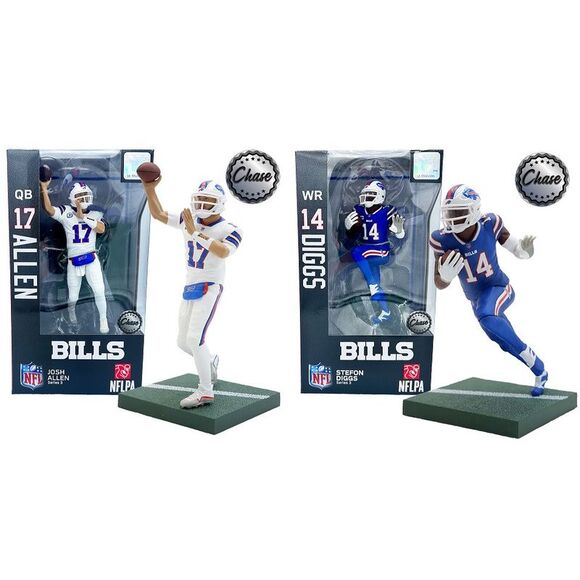 Josh Allen/Stefon Diggs (Buffalo Bills) Imports Dragon 6" Fig Series 3 CHASE Se - Picture 1 of 3